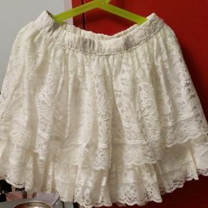 White lace skirt